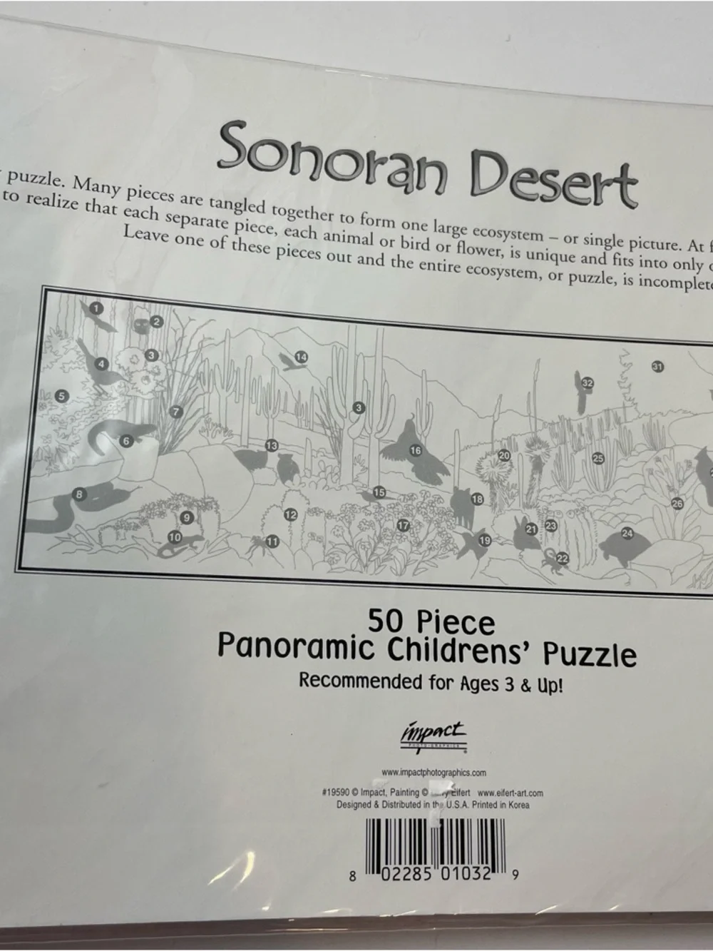 NEW Sonoran Desert Jigsaw Panoramic Puzzle 20x8” Made In Korea